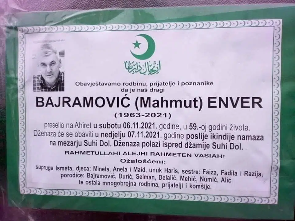 Na Ahiret preselio Bajramović Enver