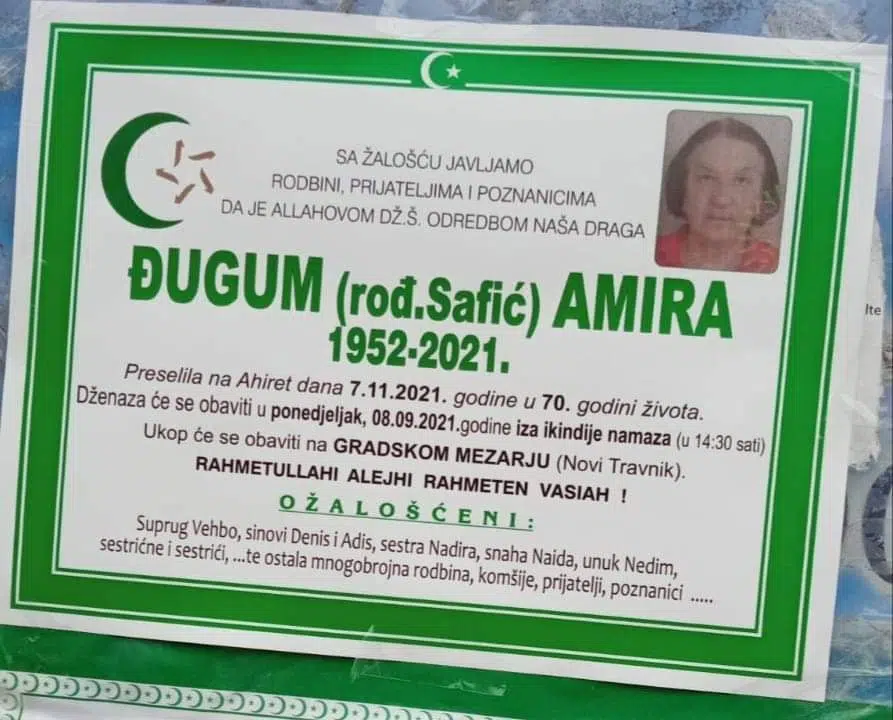 Na Ahiret preselila Đugum Amira