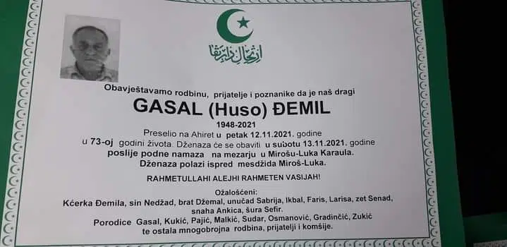 Preminuo Đemil Gasal