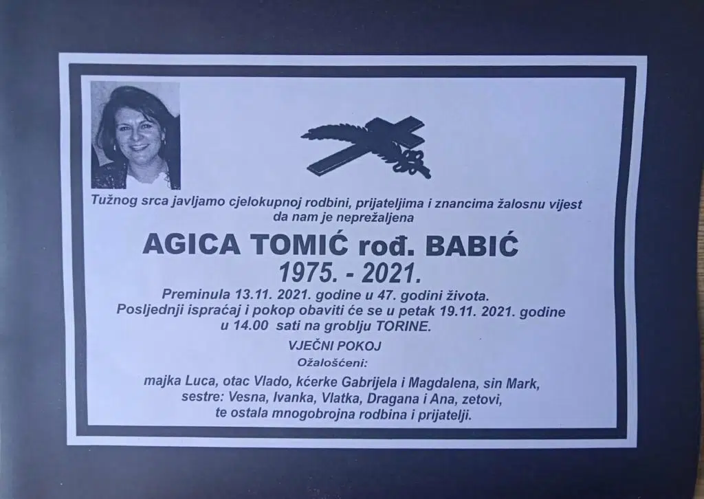 Preminula Agica Tomić