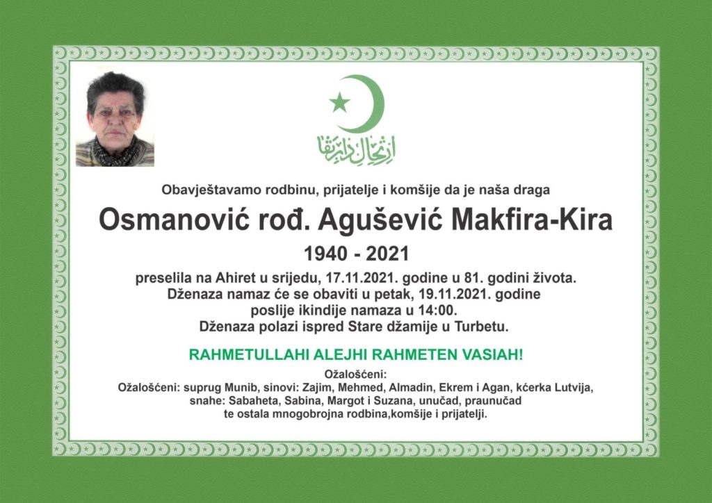 preminula osmanović makfira - kira