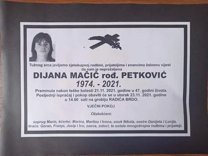 Preminula Dijana Mačić