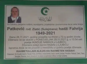 Preminula hadži Fahrija Patković