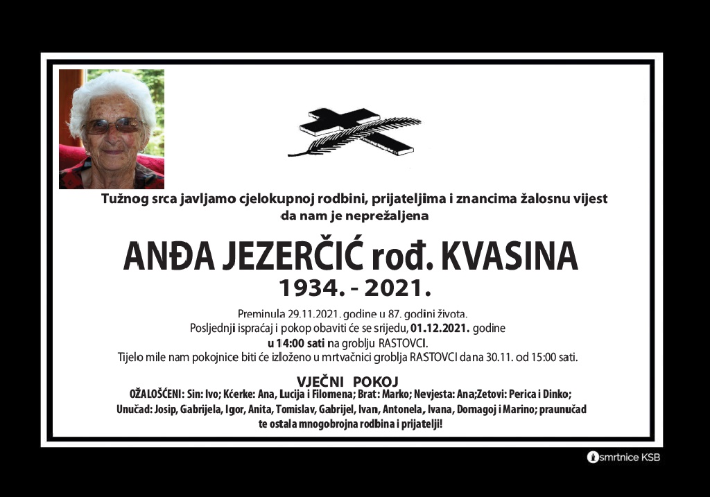 Preminula Anđa Jezerčić