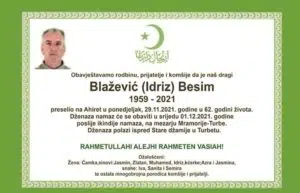 Preminuo Besim Blažević