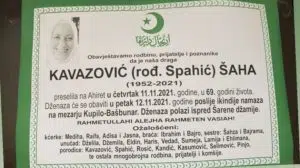 Preminula Šaha Kavazović