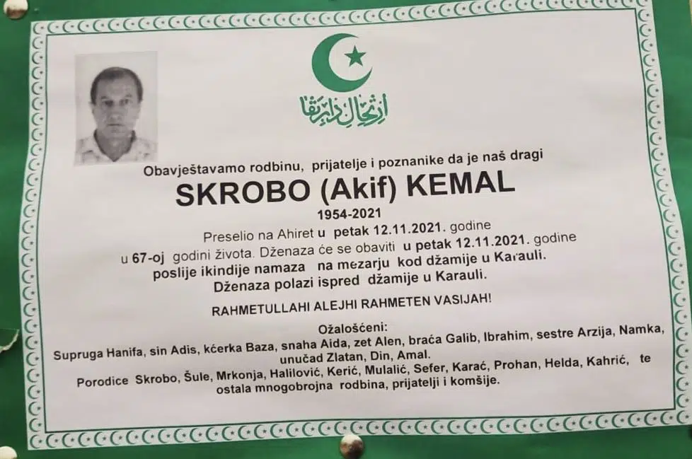 Preminuo Kemal Skrobo