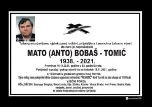 Preminuo Mato Bobaš - Tomić
