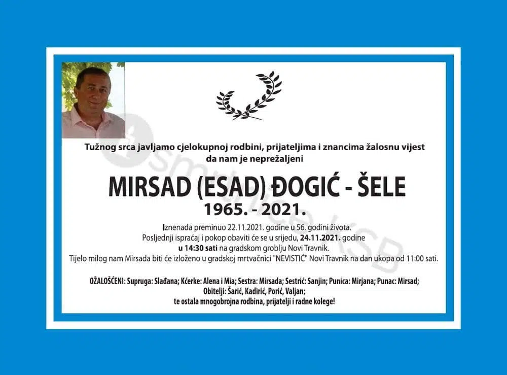 Preminuo Mirsad Đogić – Šele