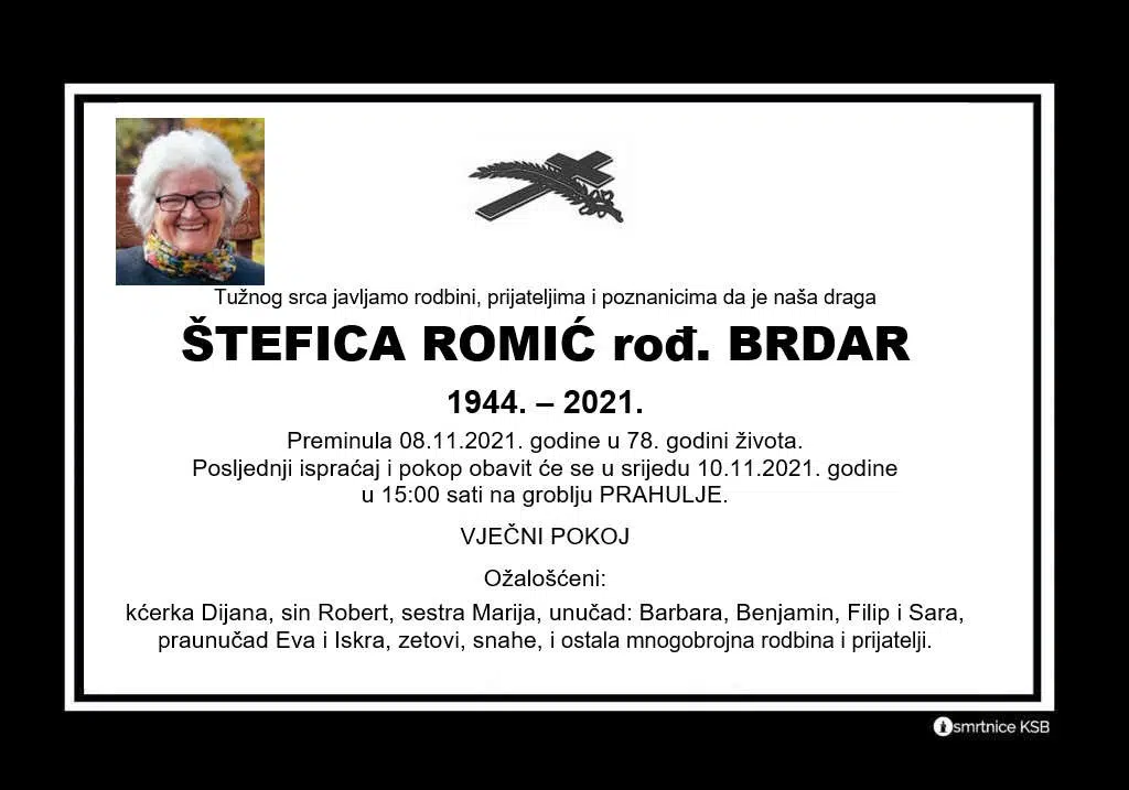 Preminula Štefica Romić