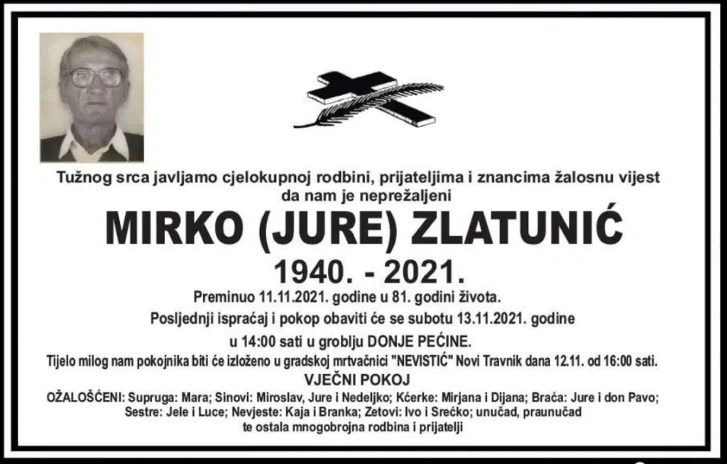 Preminuo Mirko Zlatunić
