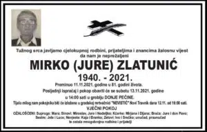 Preminuo Mirko Zlatunić