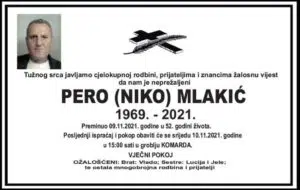 Preminuo Pero Mlakić