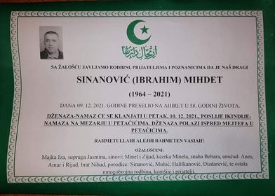 Preminuo Mihdet Sinanović