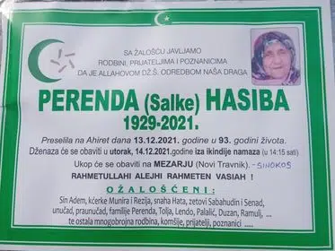 Preminula Hasiba Perenda
