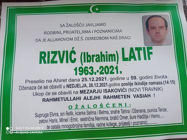 Preminuo Latif Rizvić