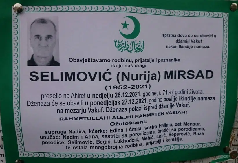 Preminuo Mirsad Selimović