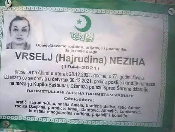 Preminula Neziha Vrselj