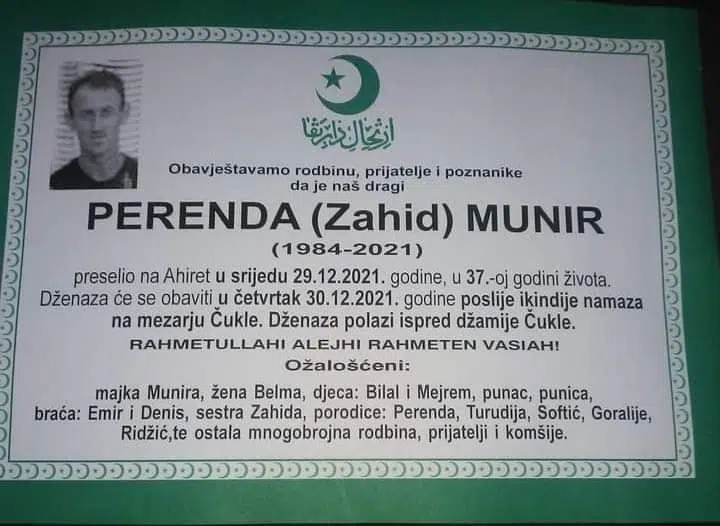 Preminuo Munir Perenda