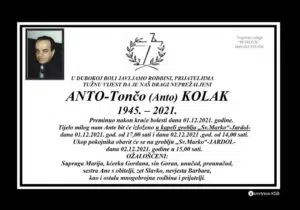Preminuo Anto-Tončo Kolak