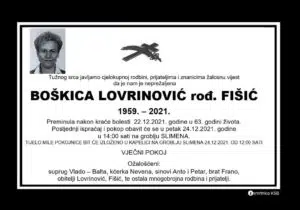 Preminula Boškica Lovrinović