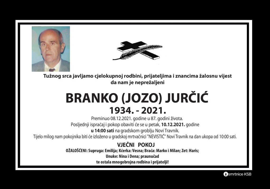 Preminuo Branko Jurčić