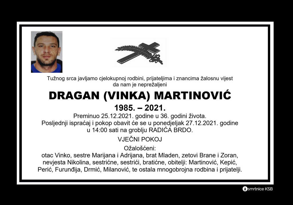 Preminuo Dragan Martinović