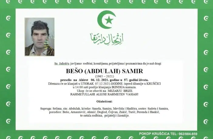 Preminuo Samir Bešo