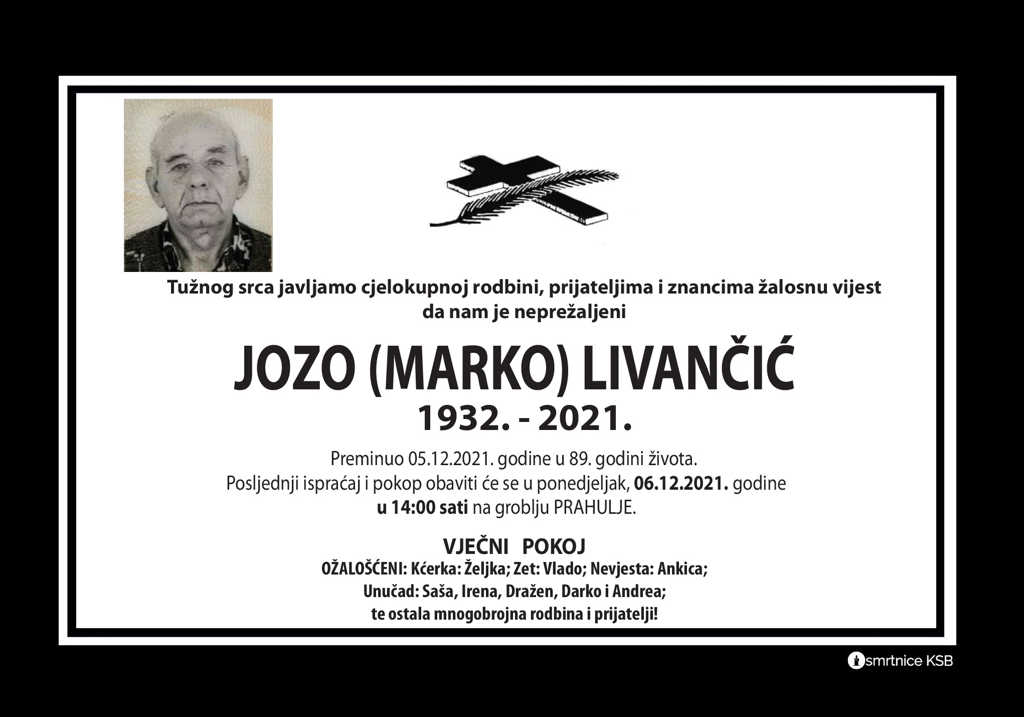 Preminuo Jozo Livančić