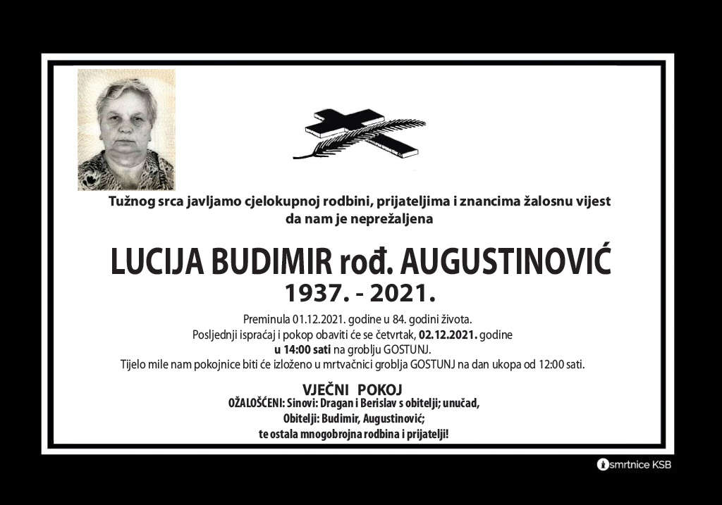 Preminula Lucija Budimir
