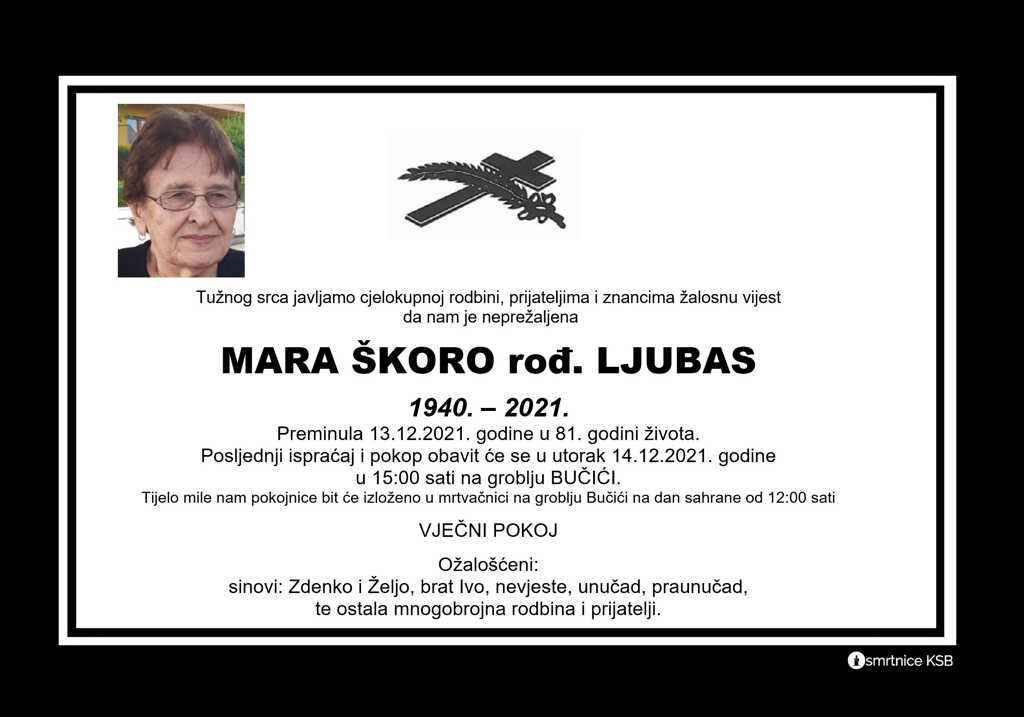 Preminula Mara Škoro