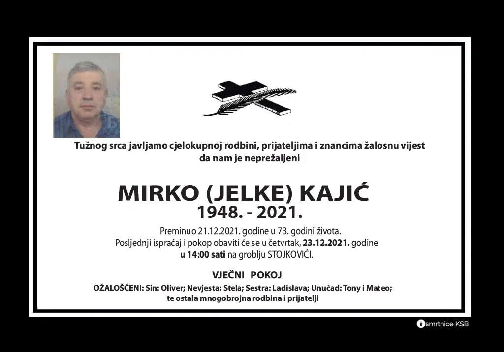 Preminuo Mirko Kajić