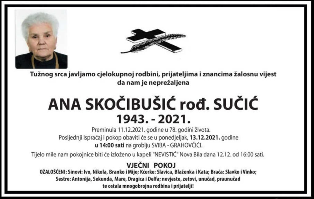 Preminula Ana Skočibušić
