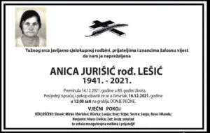 Preminula Anica Jurišić