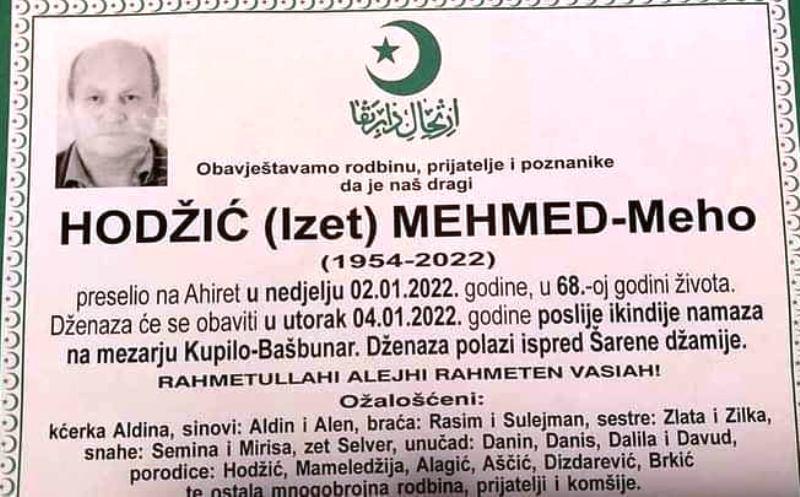 Preminuo Mehmed Hodžić