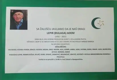 Preminuo Adem Lepir