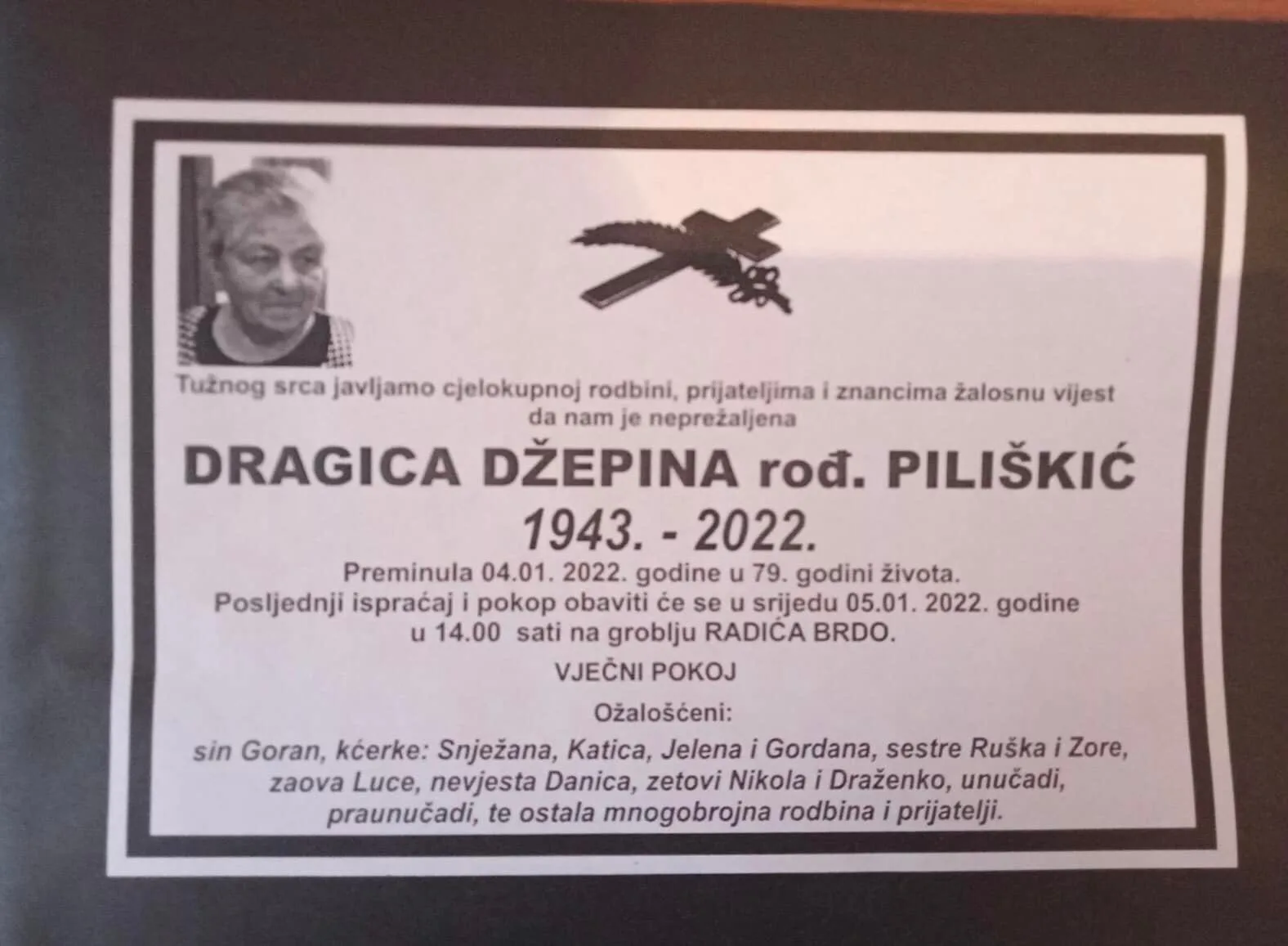 Preminula Dragica Džepina