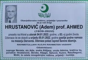 Preminuo Ahmed Hrustanović