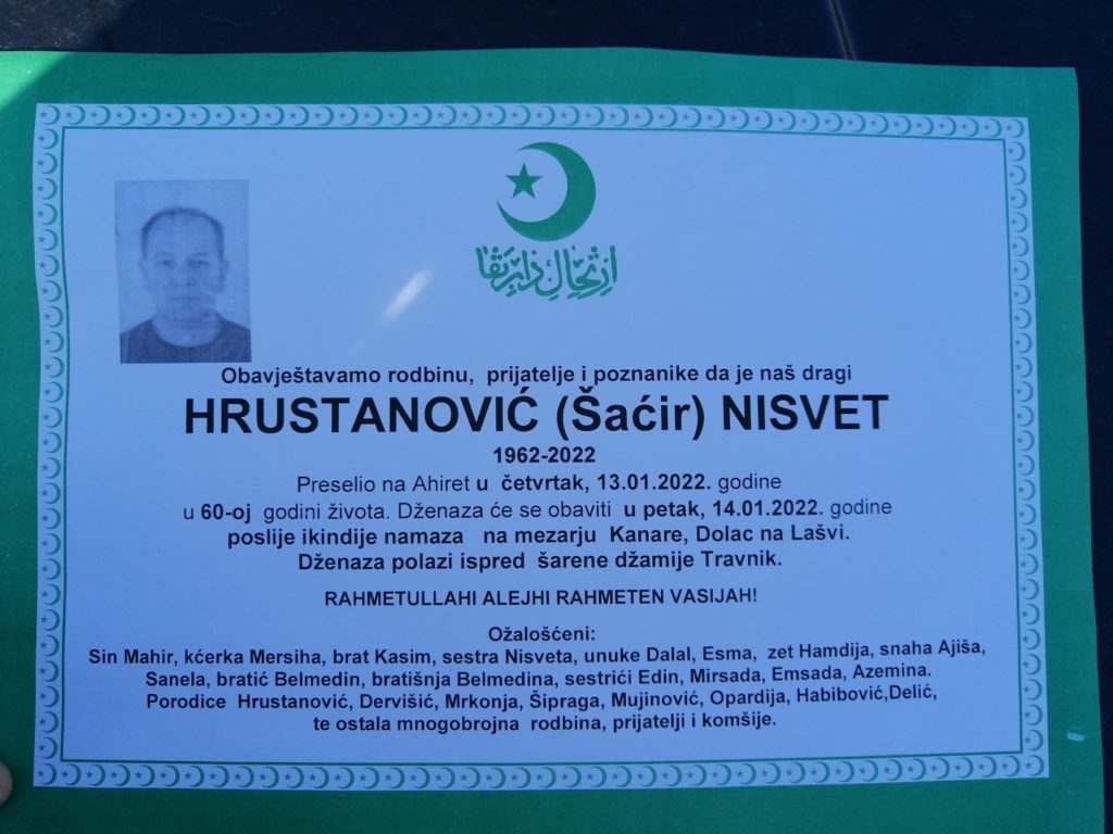 Preminuo Nisvet Hrustanović
