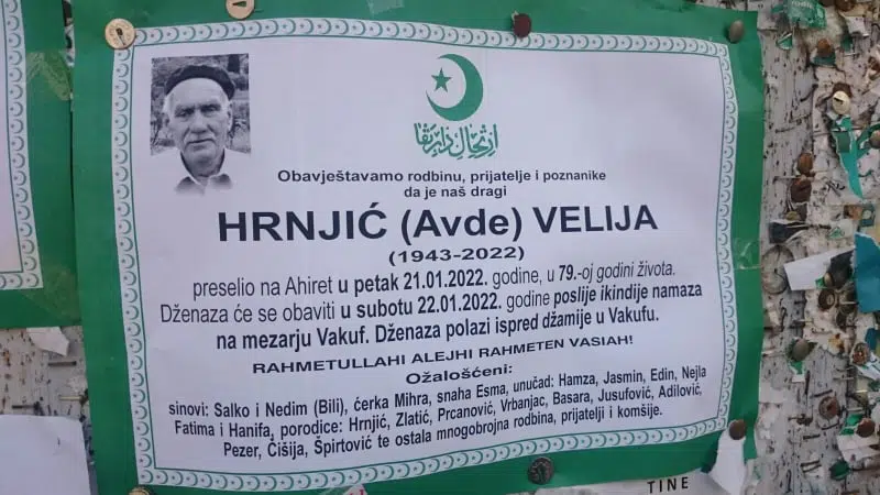 Preminuo Velija Hrnjić