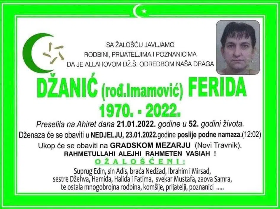 Preminula Ferida Džanić
