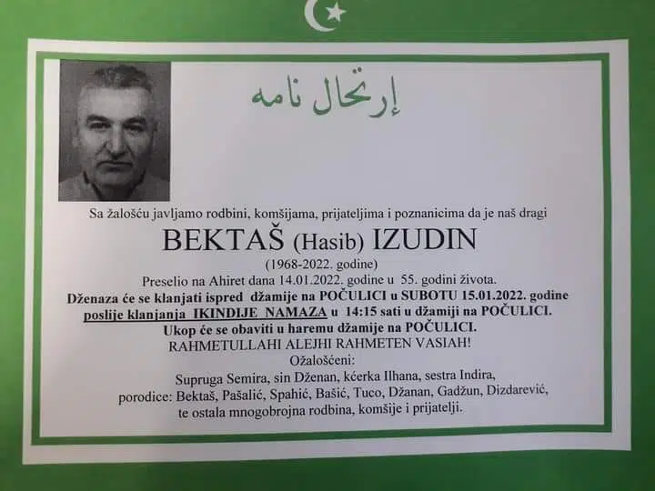 Preminuo Izudin Bektaš