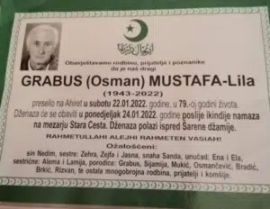 Preminuo Grabus Mustafa - Lila
