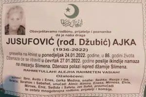 Preminula Ajka Jusufović