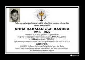 Preminula Anđa Radman