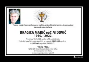 Preminula Dragica Vidović