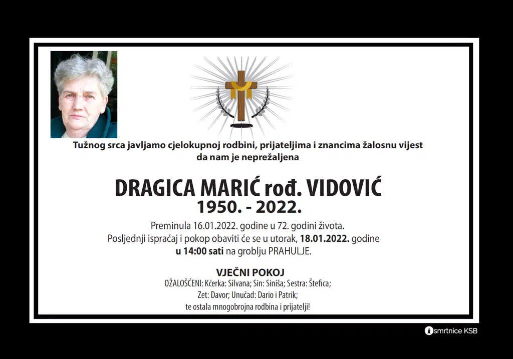 Preminula Dragica Vidović