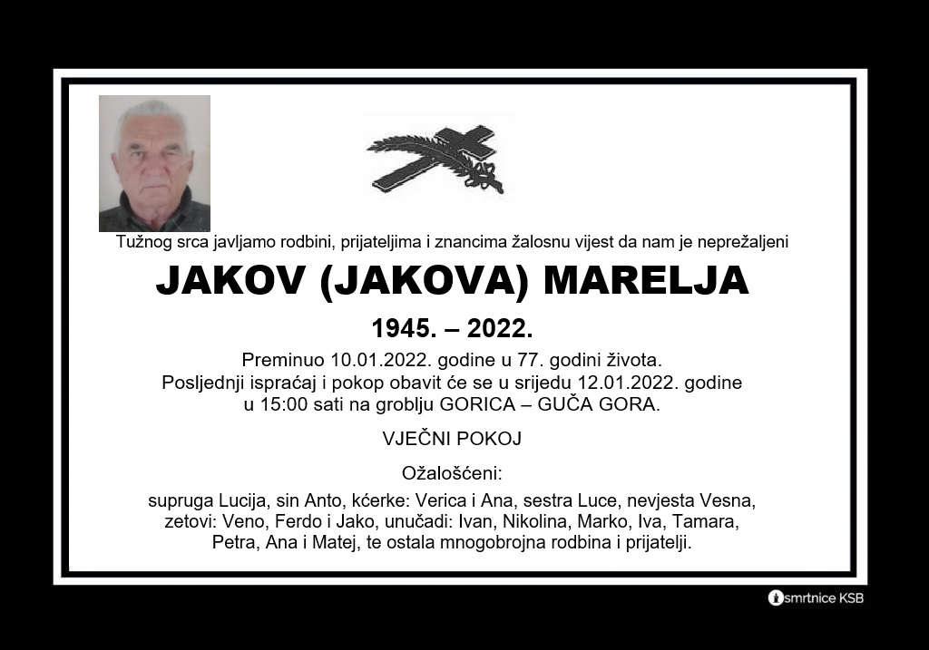 Preminuo Jakov Marelja