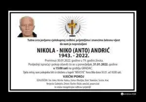 Preminuo Nikola-Niko Andrić