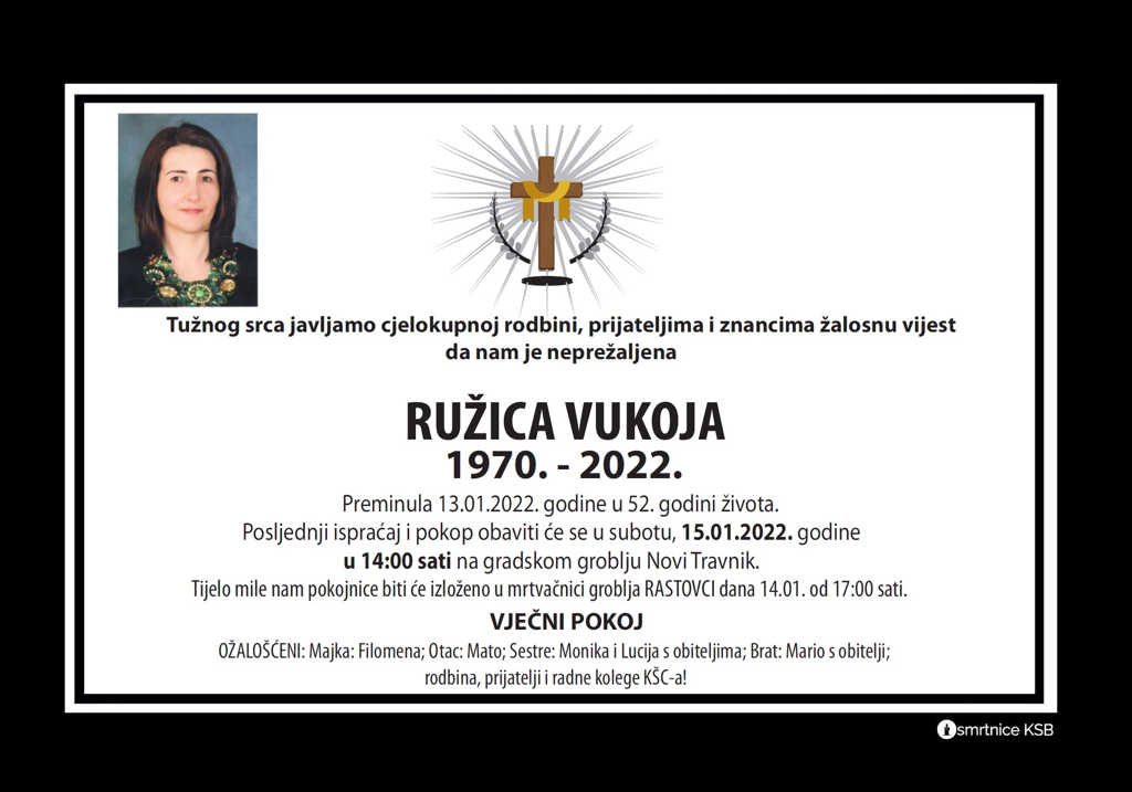 Preminula Ružica Vukoja